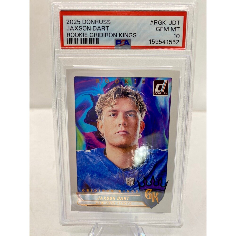 2025 Panini Donruss Jaxson Dart Rookie Gridiron Kings #RGK-JDT PSA 10 Giants